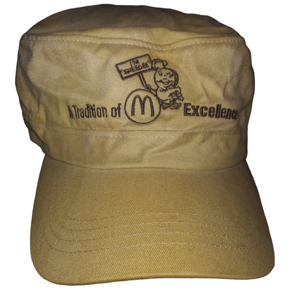 Vintage McDonalds SPEEDEE A Tradition of Excellence Tan Hook and Loop Cadet Hat